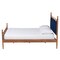 Baxton Studio Calgary Retro-Modern Royal Blue Velvet Fabric and Walnut Brown Wood Queen Size Platform Bed 245-13442-ZORO - alternate 5